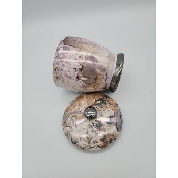 Steven Rhoades California Covered Dish Iridescent Swirled Pattern Vanity Dish - Picture 8 of 12